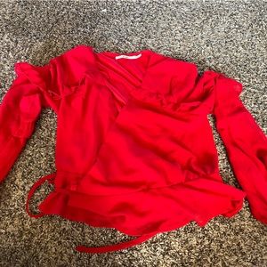 Red Blouse- Cropped